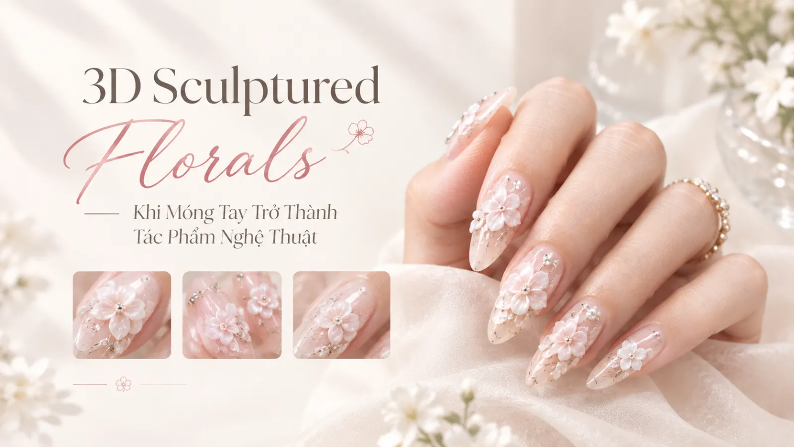 3D Sculptured Florals — Khi Móng Tay Trở Thành Tác Phẩm Nghệ Thuật
